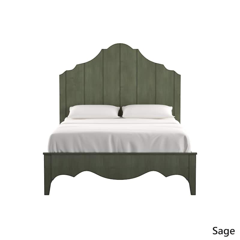 Ediline Antique-finish Scalloped Panel Bed by iNSPIRE Q Classic