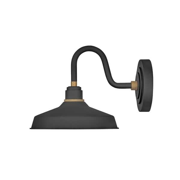 slide 1 of 1, Hinkley Foundry 1-Light Outdoor Wall Mount Lantern in Textured Black