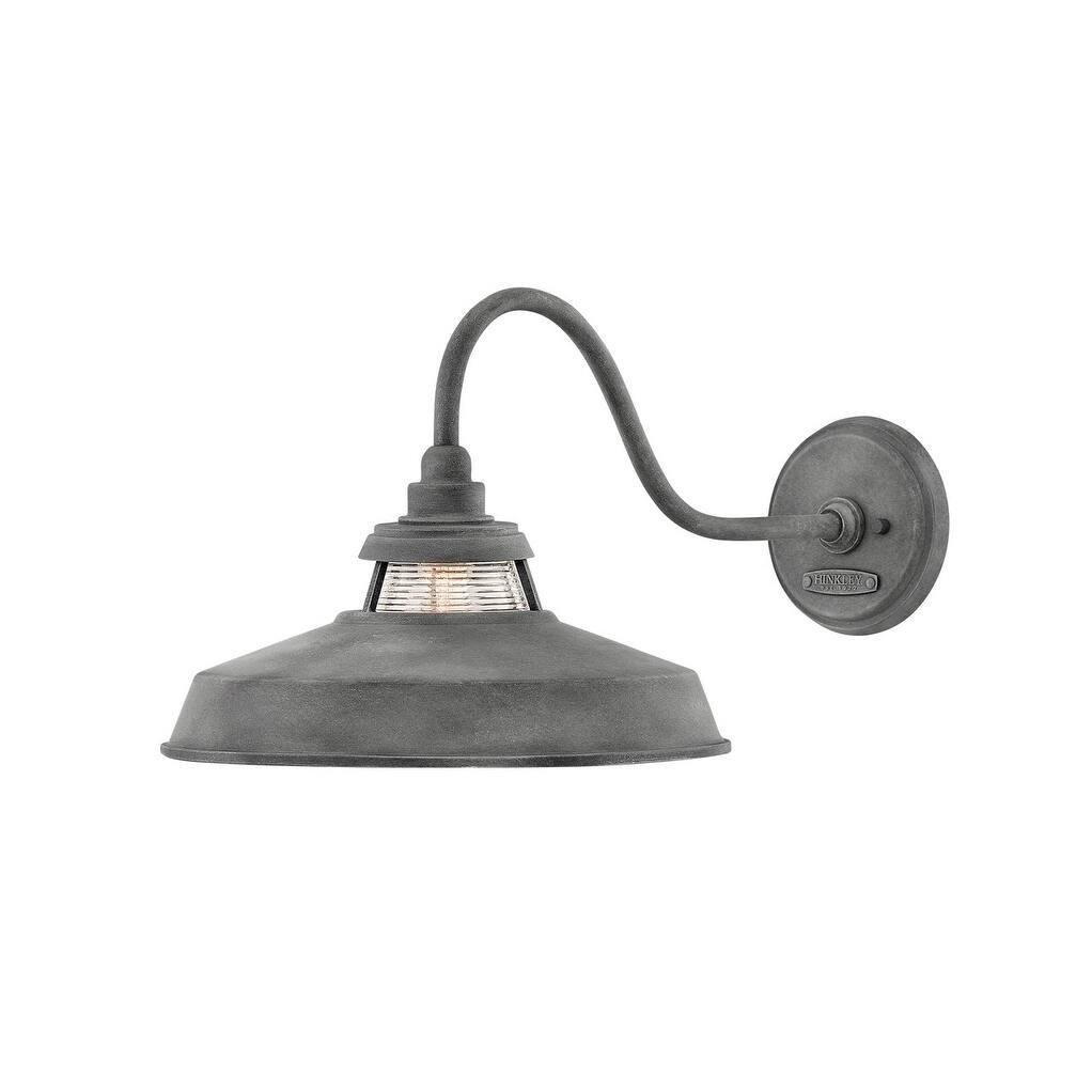Hinkley Troyer 1-Light Outdoor Wall Mount Lantern in Aged Zinc