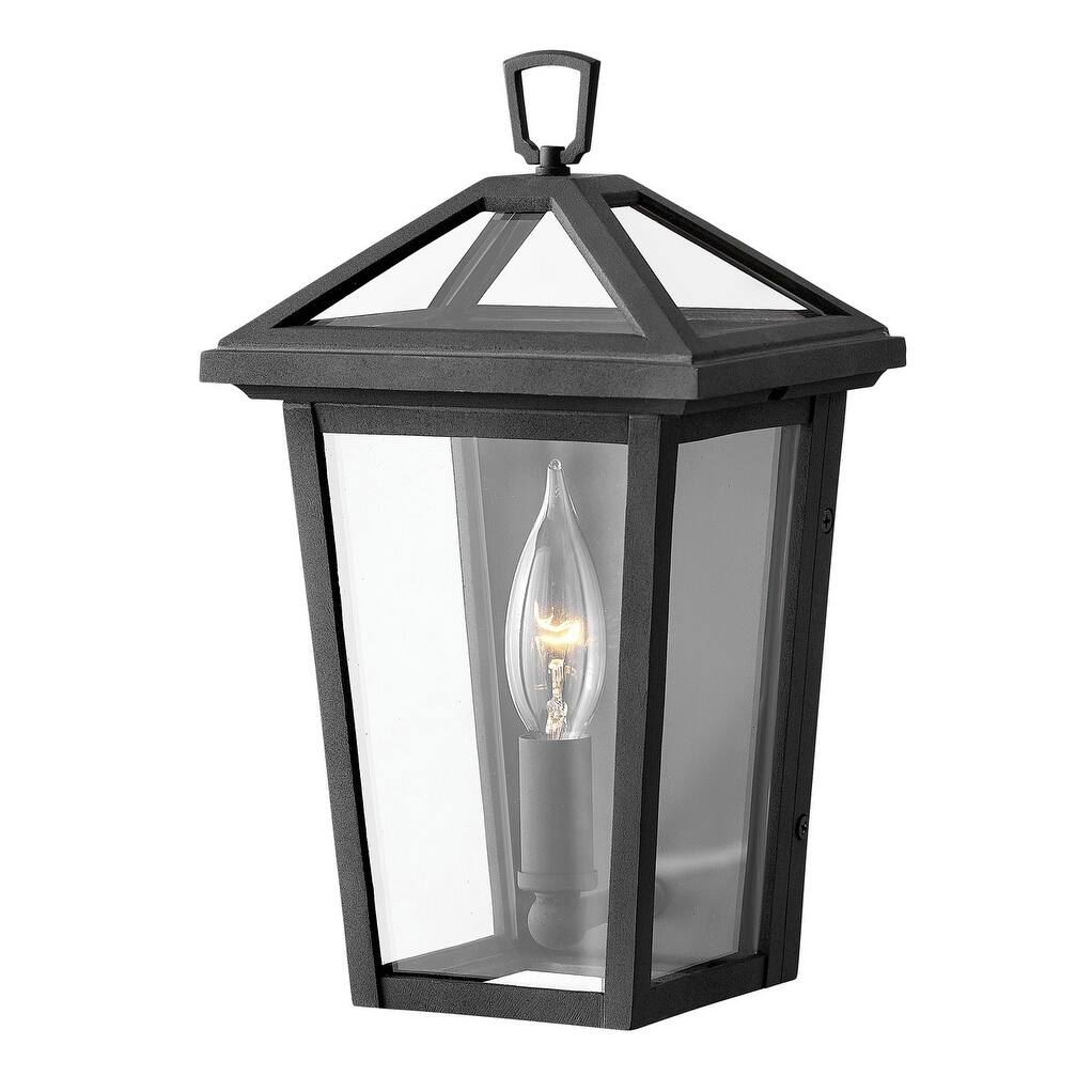 Hinkley Alford place 1-Light Outdoor Wall Mount Lantern in Museum Black
