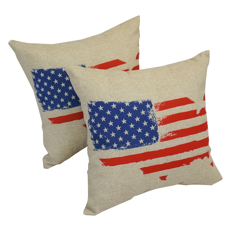 Solarium Spirit of America 18-inch Indoor/Outdoor Throw Pillows (Set of 2)