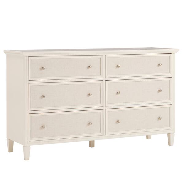 Shop Copper Grove Bons White Finish Beige Linen Drawer Face