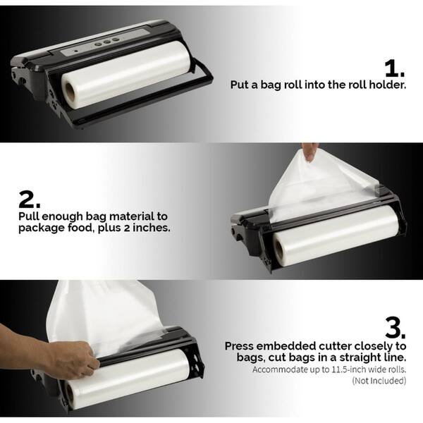  Vacuum Sealer Bags Roll Dispenser with Slide Cutter