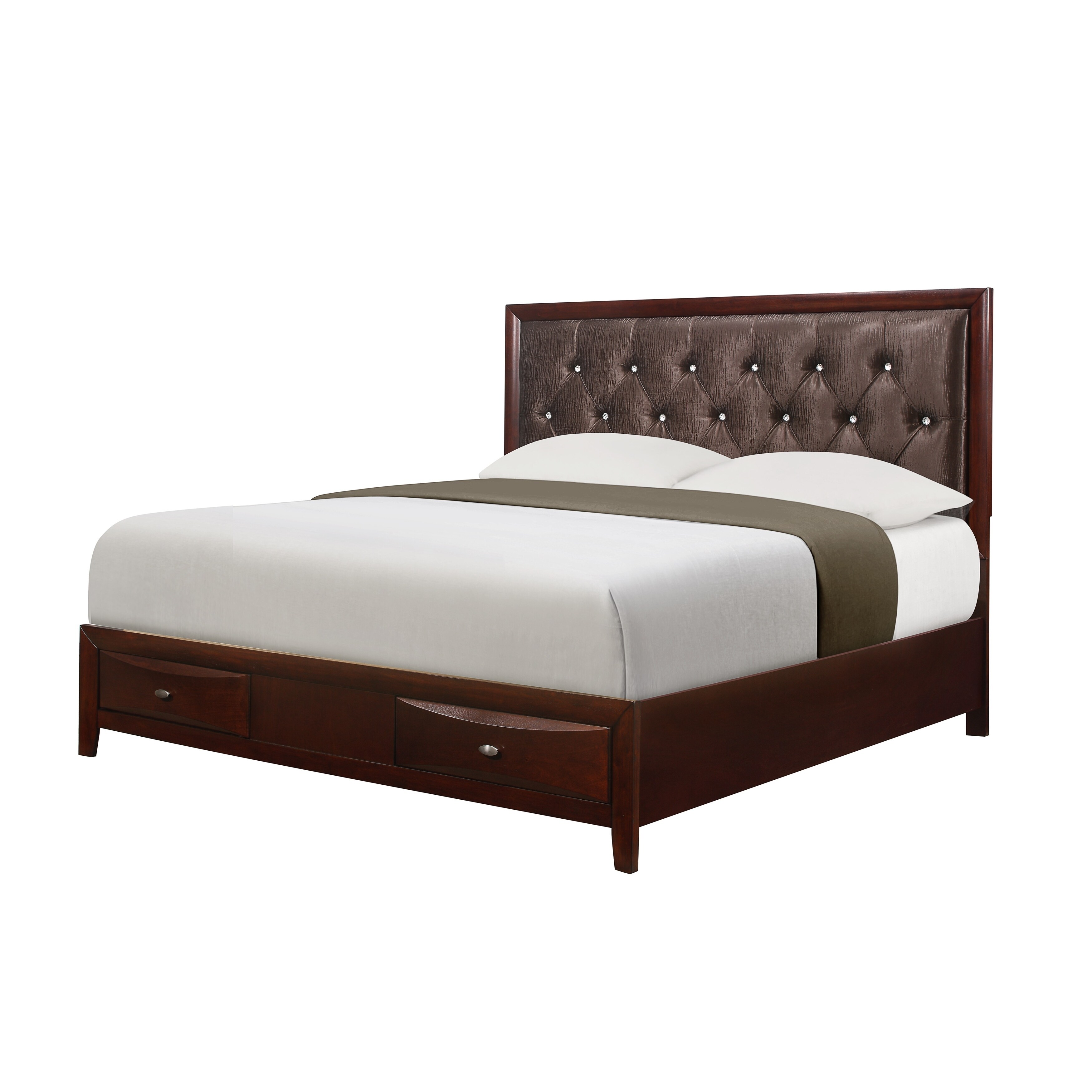 Global Furniture Tufted Salerno Merlot Full Bed On Sale Overstock 26298638
