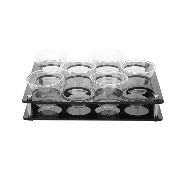 Mind Reader Acrylic 12 Rectangle Slot Cup Glass Holder Tray, Black