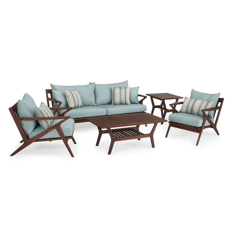 Vaughn 5 Piece Sunsharp Outdoor Patio Seating Set - Bliss Blue