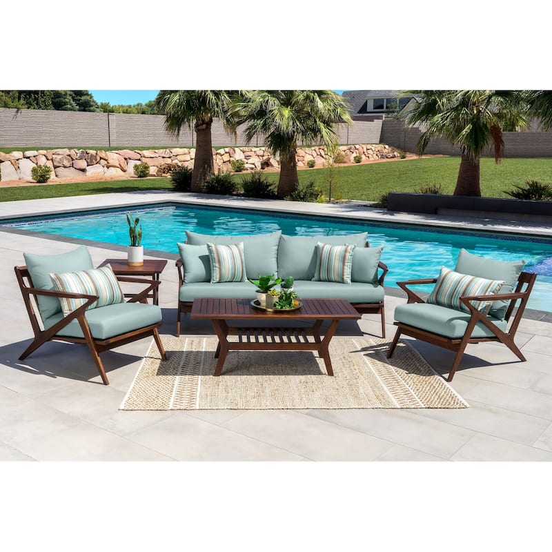 Vaughn 5 Piece Sunsharp Outdoor Patio Seating Set - Bliss Blue