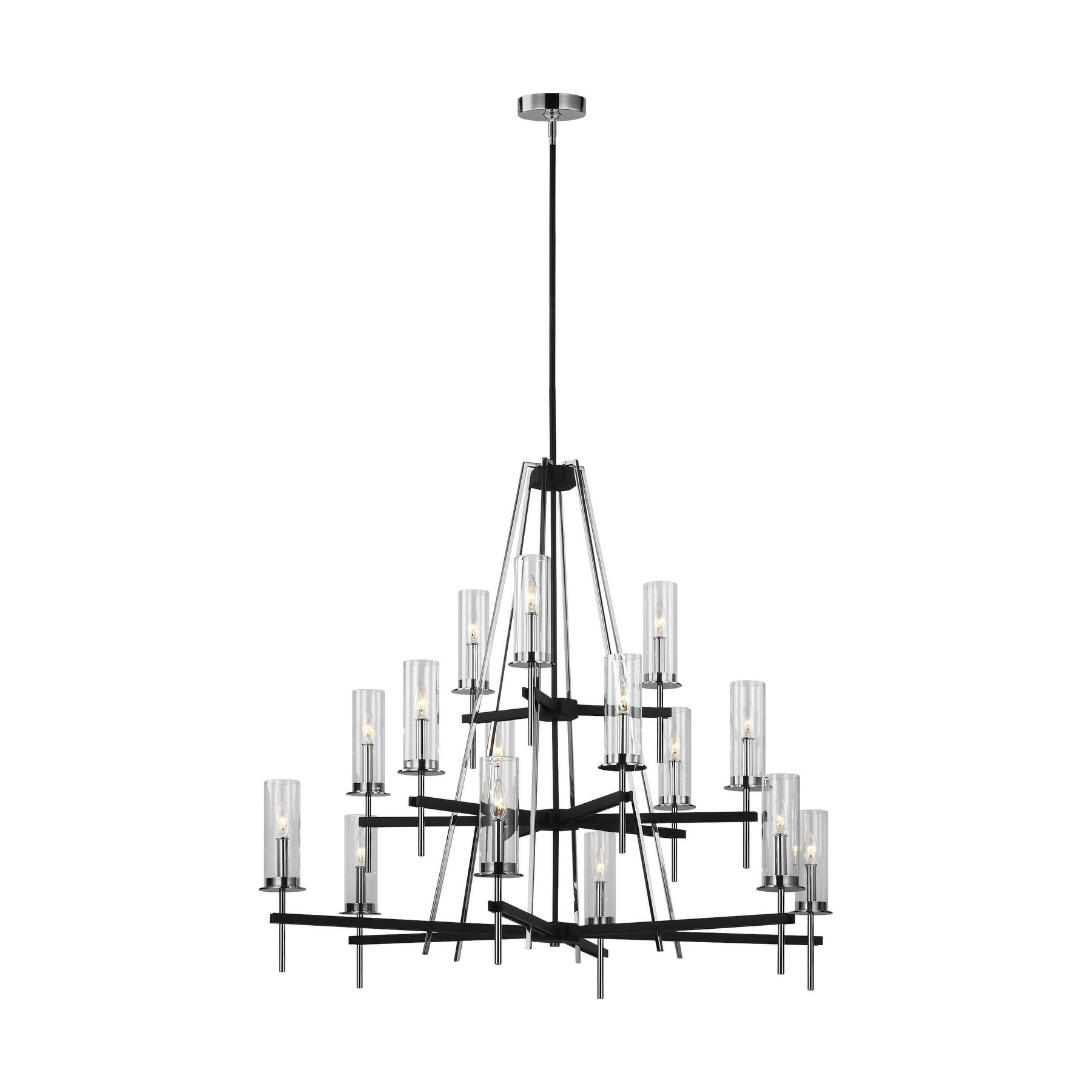 Broderick Textured Black Steel 15-light Chandelier - Chandeliers For Bedrooms by Overstock.com
