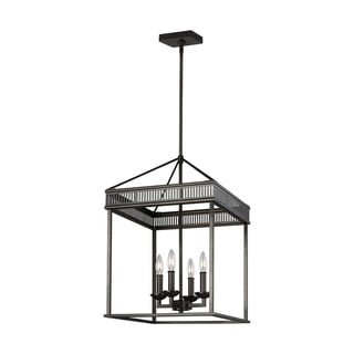 Woodruff Steel 4-light Chandelier (Bronze - Black) - Chandeliers For Bedrooms by Overstock.com