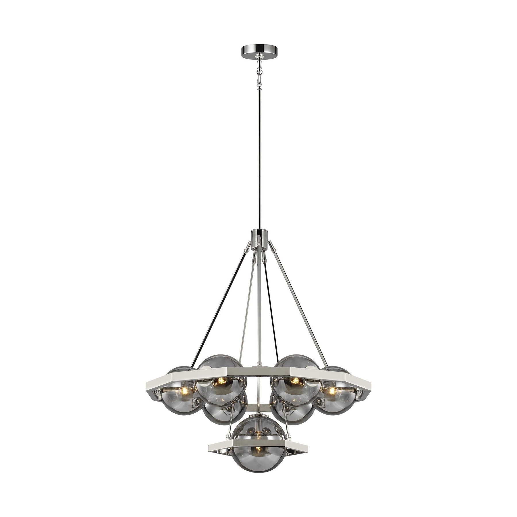 Harper Polished Nickel Steel 7-light Chandelier - Chandeliers For Bedrooms by Overstock.com