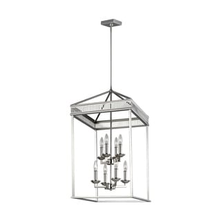 Woodruff Steel 8-light Chandelier with Floating Candle Tubes (Nickel - Grey) - Chandeliers For Bedrooms by Overstock.com
