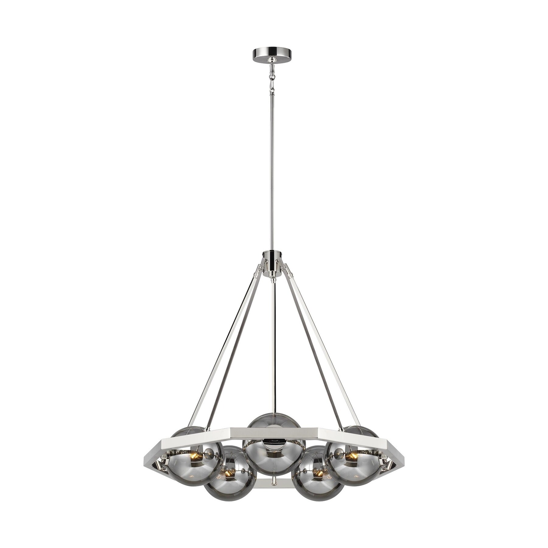 Harper Polished Nickel Steel 5-light Chandelier - Chandeliers For Bedrooms by Overstock.com
