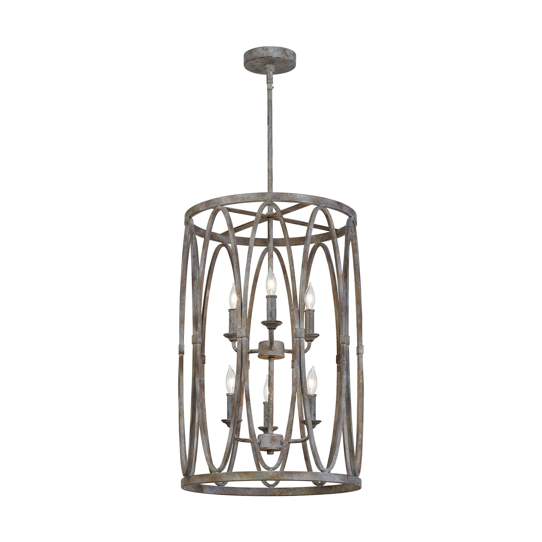 Patrice Deep Abyss Steel 6-light Chandelier - Chandeliers For Bedrooms by Overstock.com