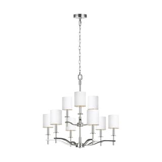 Hewitt Steel 9-light White Shade Chandelier (Polished) - Chandeliers For Bedrooms by Overstock.com
