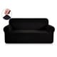 preview thumbnail 2 of 2, Enova Home Jacquard Polyester Spandex Box Cushion Black Loveseat Slipcovers