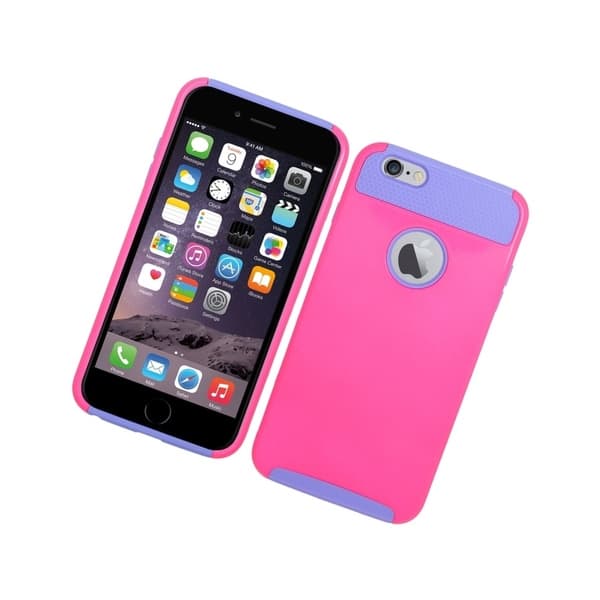 Insten For Apple Iphone 6 Plus 6s Plus Hot Pink Purple Hard Silicone Hybrid Case Cover Overstock