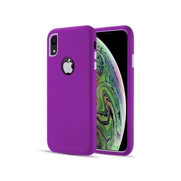 Shop Insten For Apple iPhone XR Purple Hard Silicone Hybrid Plastic