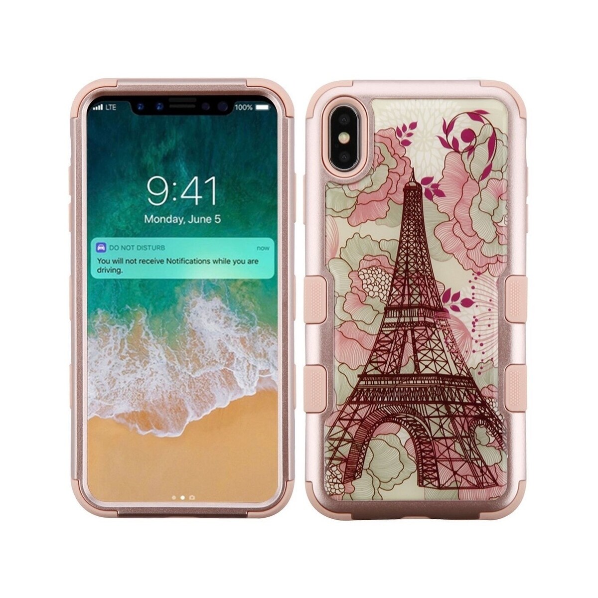 Shop Insten For Apple Iphone Xs Max Rose Gold Eiffel Tower Hard