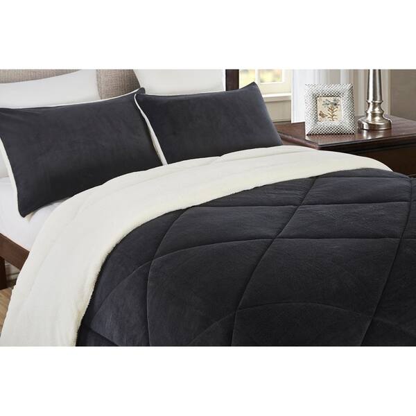 Shop Reversible 3 Piece Fleece Sherpa Down Alternative Comforter
