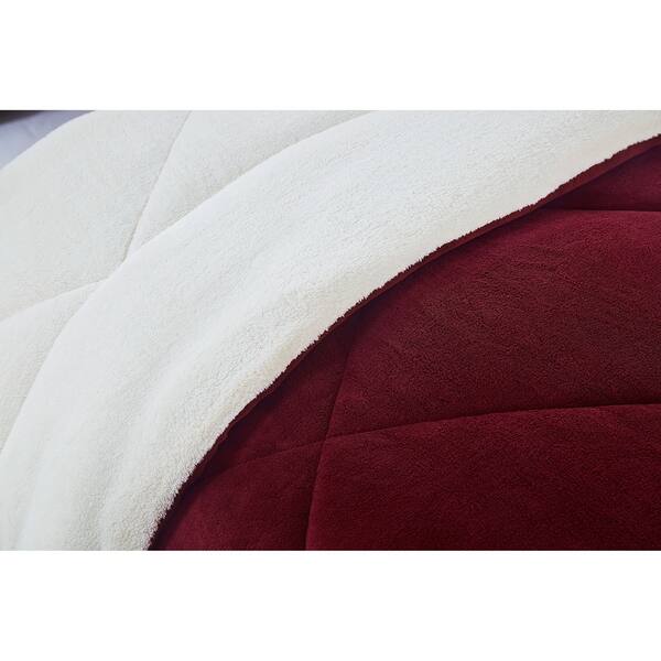 Shop Reversible 3 Piece Fleece Sherpa Down Alternative Comforter