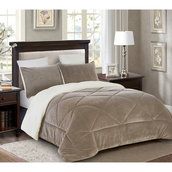 Shop Reversible 3 Piece Fleece Sherpa Down Alternative Comforter