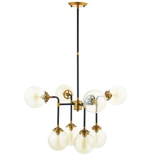 Ambition Amber Glass And Antique Brass 8 Light Pendant Chandelier - 34 - Chandeliers For Bedrooms by Overstock.com