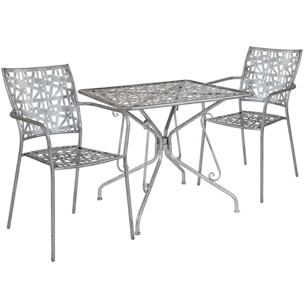 Lancaster Home Stainless Steel 3 Piece Square Table And Chair Lancaster Home Stainless Steel 3 Piece Square Table And Chair Set Free Shipping Today 26385968