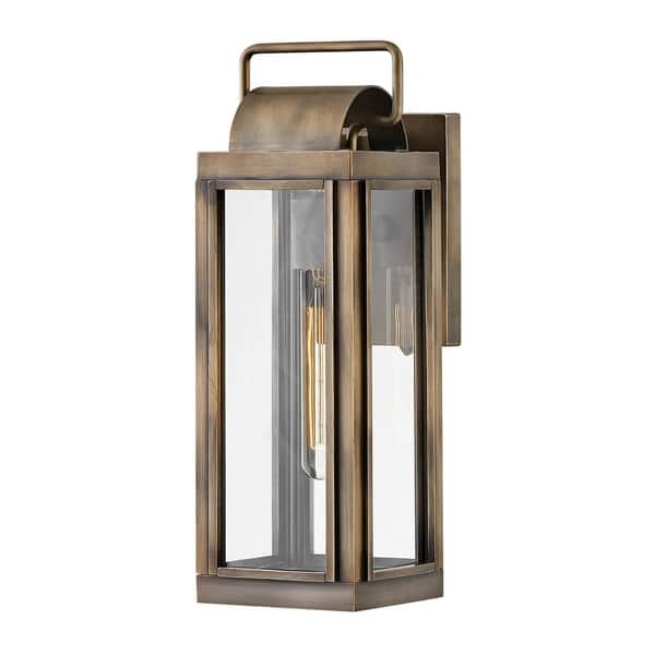 slide 1 of 1, Hinkley Sag Harbor 1-Light Outdoor Wall Mount Lantern in Burnished Bronze