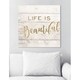 Oliver Gal 'life Is Beautiful Rustic Gold' Typography And Quotes Wall 