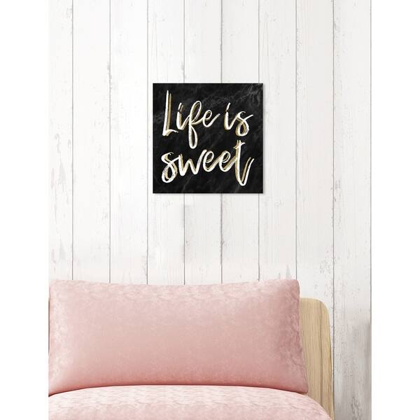 Shop Oliver Gal Life Is Sweet Black Marble Typography And Quotes