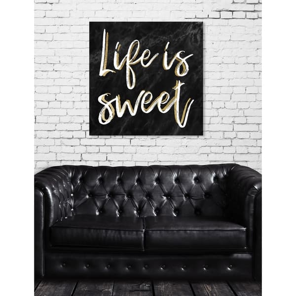 Shop Oliver Gal Life Is Sweet Black Marble Typography And Quotes