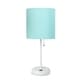 preview thumbnail 7 of 86, LimeLights Stick Lamp with USB charging port and Fabric Shade WHITE BASE/AQUA SHADE