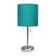 preview thumbnail 18 of 86, LimeLights Stick Lamp with USB charging port and Fabric Shade Brushed  Steel/Teal