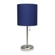 preview thumbnail 51 of 86, LimeLights Stick Lamp with USB charging port and Fabric Shade BRUSHED STEEL BASE/NAVY SHADE