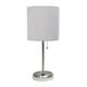 preview thumbnail 10 of 86, LimeLights Stick Lamp with USB charging port and Fabric Shade Brushed  Steel/Gray