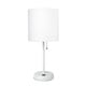 preview thumbnail 84 of 86, LimeLights Stick Lamp with USB charging port and Fabric Shade WHITE BASE/WHITE SHADE