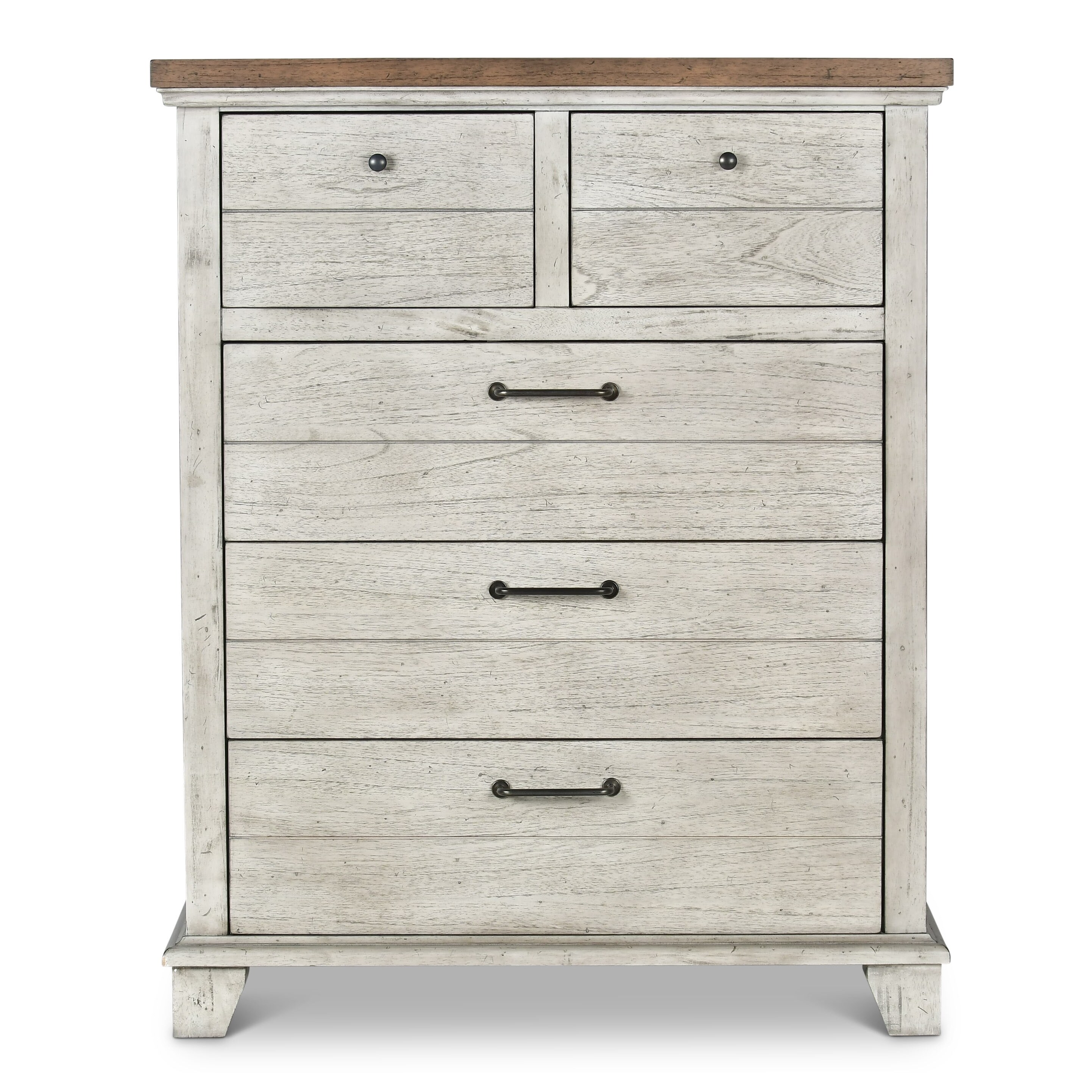 Shop The Gray Barn Overlook Ivory And Honey Wood Two Tone 5 Drawer
