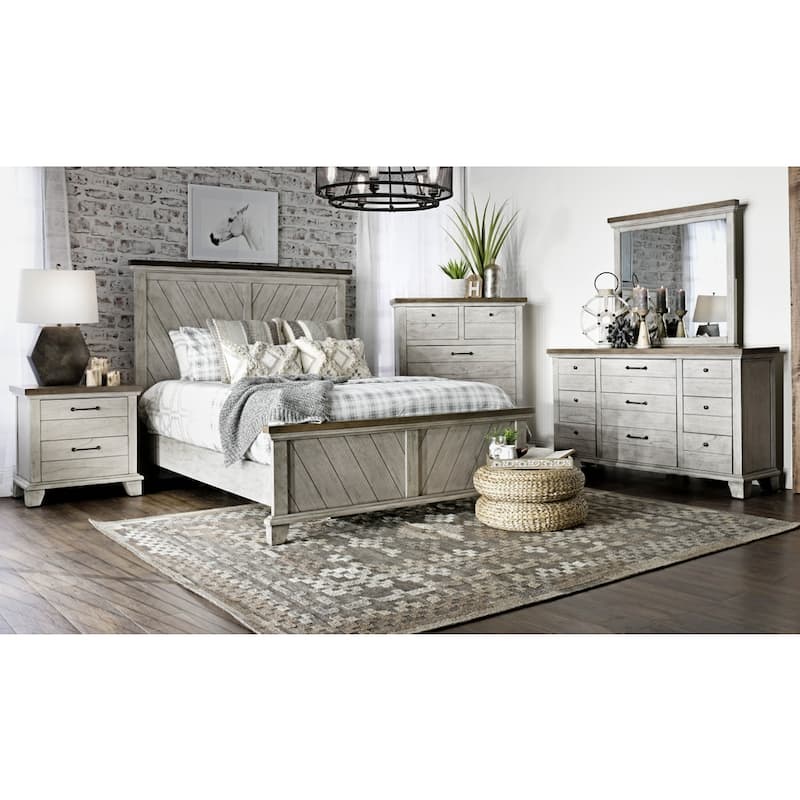 Steve Silver Overlook Two-tone Dresser and Mirror