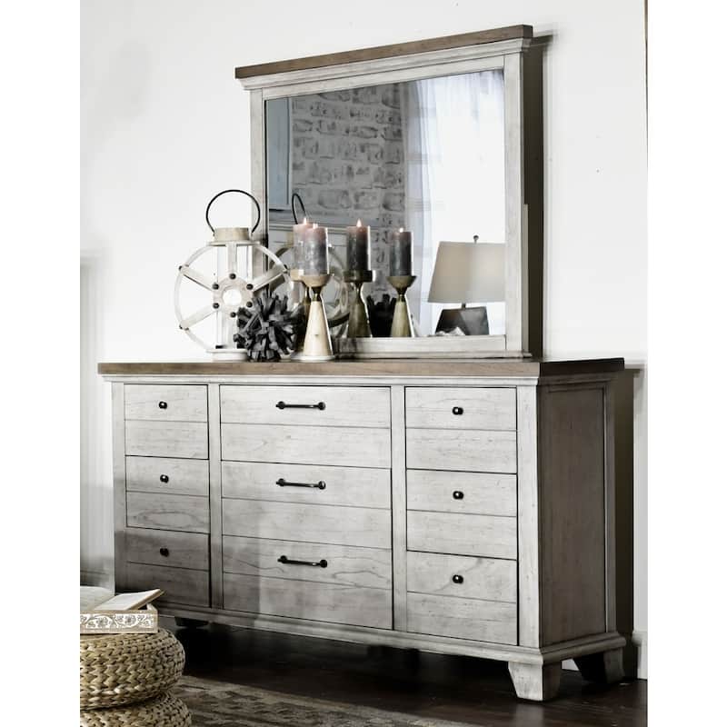 Steve Silver Overlook Two-tone Dresser and Mirror