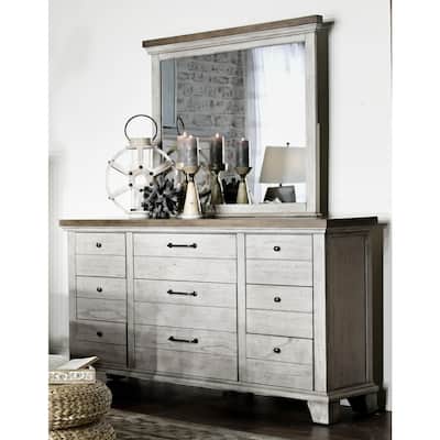 Steve Silver Overlook Two-tone Dresser and Mirror