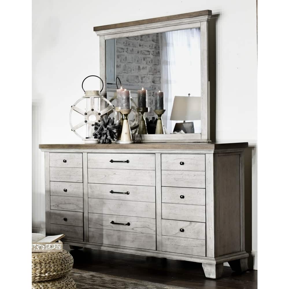 Steve Silver Overlook Two-tone Dresser and Mirror