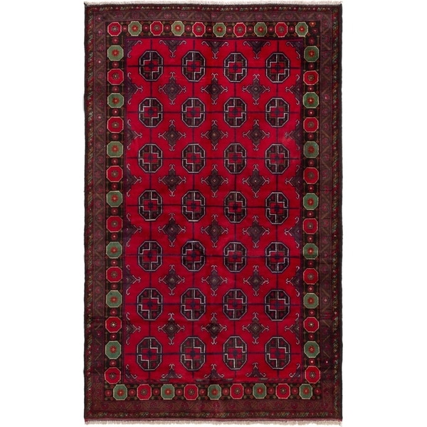 eCarpetGallery Hand-knotted Teimani Red Wool Rug - 3'10 x 6'3