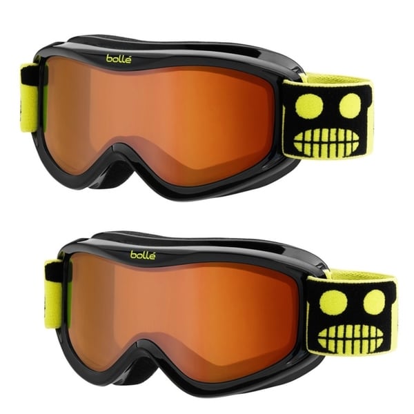Bolle AMP Youth/Junior Snow Goggles, 2-Pack (Black Robot Frame, Vermillon Lens)