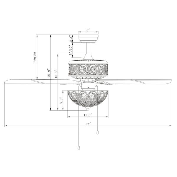 Shop Catalina Chrome Finish 5 Blade 52 Inch Crystal Ceiling Fan