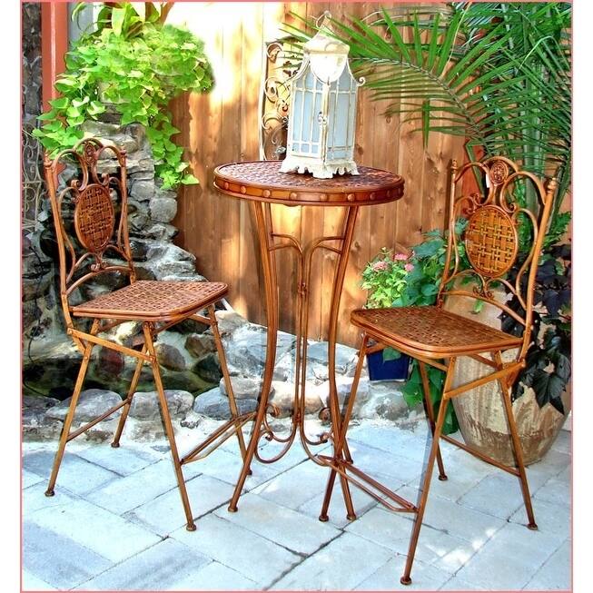 Three Piece Iron Bar Bistro Set