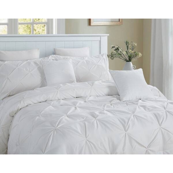 Shop 5 Piece Pintuck Full Queen Comforter Set Ivory Free