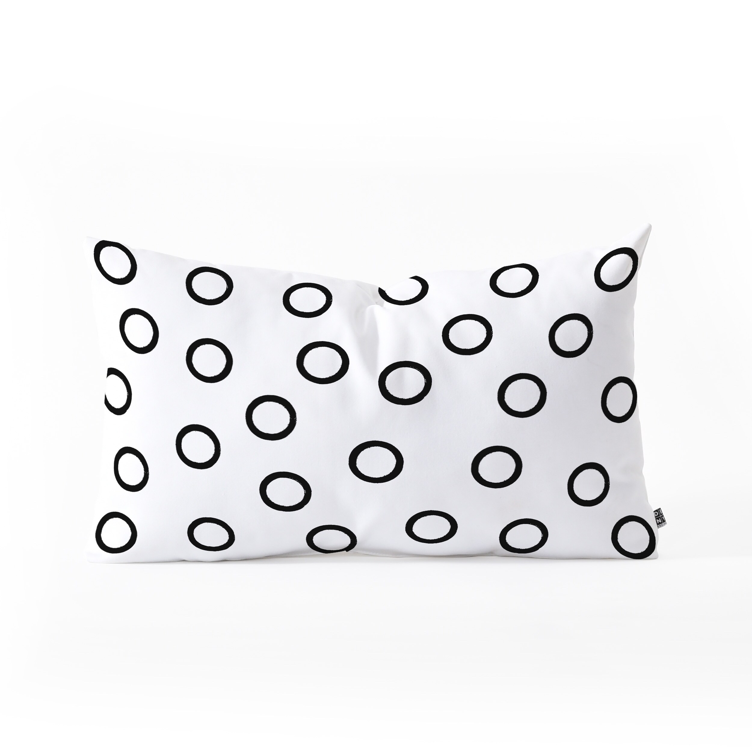 white oblong throw pillow
