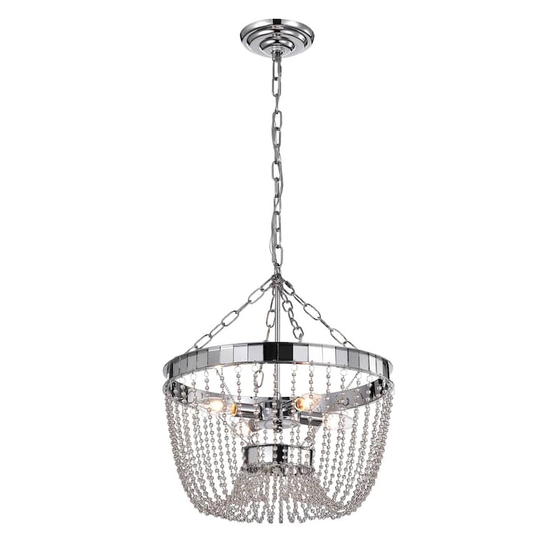 Gawren Chrome 4-light Chandelier with Crystal Bead Shade