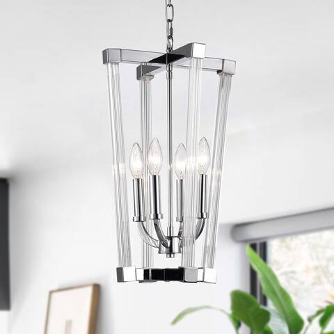 Tamise 4-light Chrome Candelabra Style Modern Cage Pendant