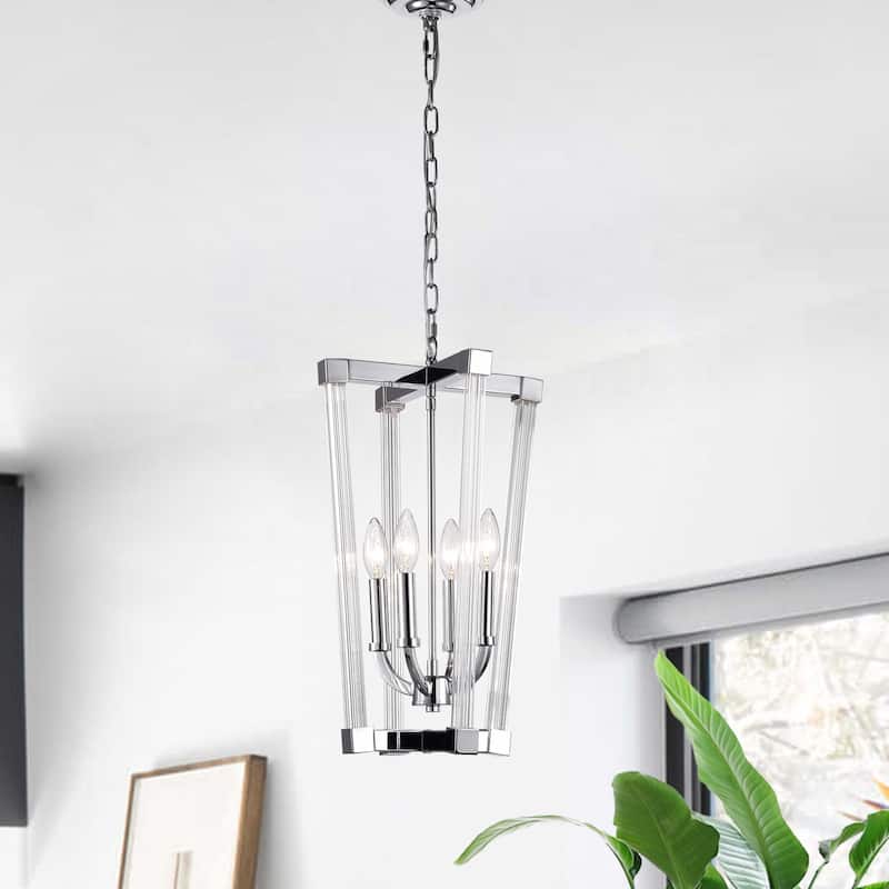 Tamise 4-light Chrome Candelabra Style Modern Cage Pendant